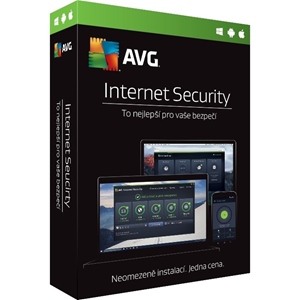 Obrázek AVG Internet Security, obnovení licence, počet licencí 3, platnost 1 rok